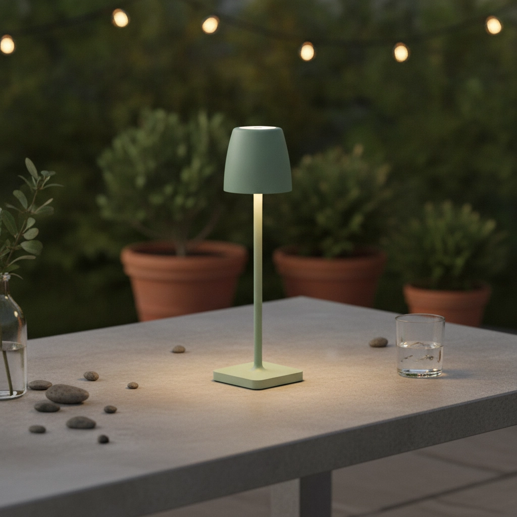 Tischlampe Colt Grün wiederaufladbar