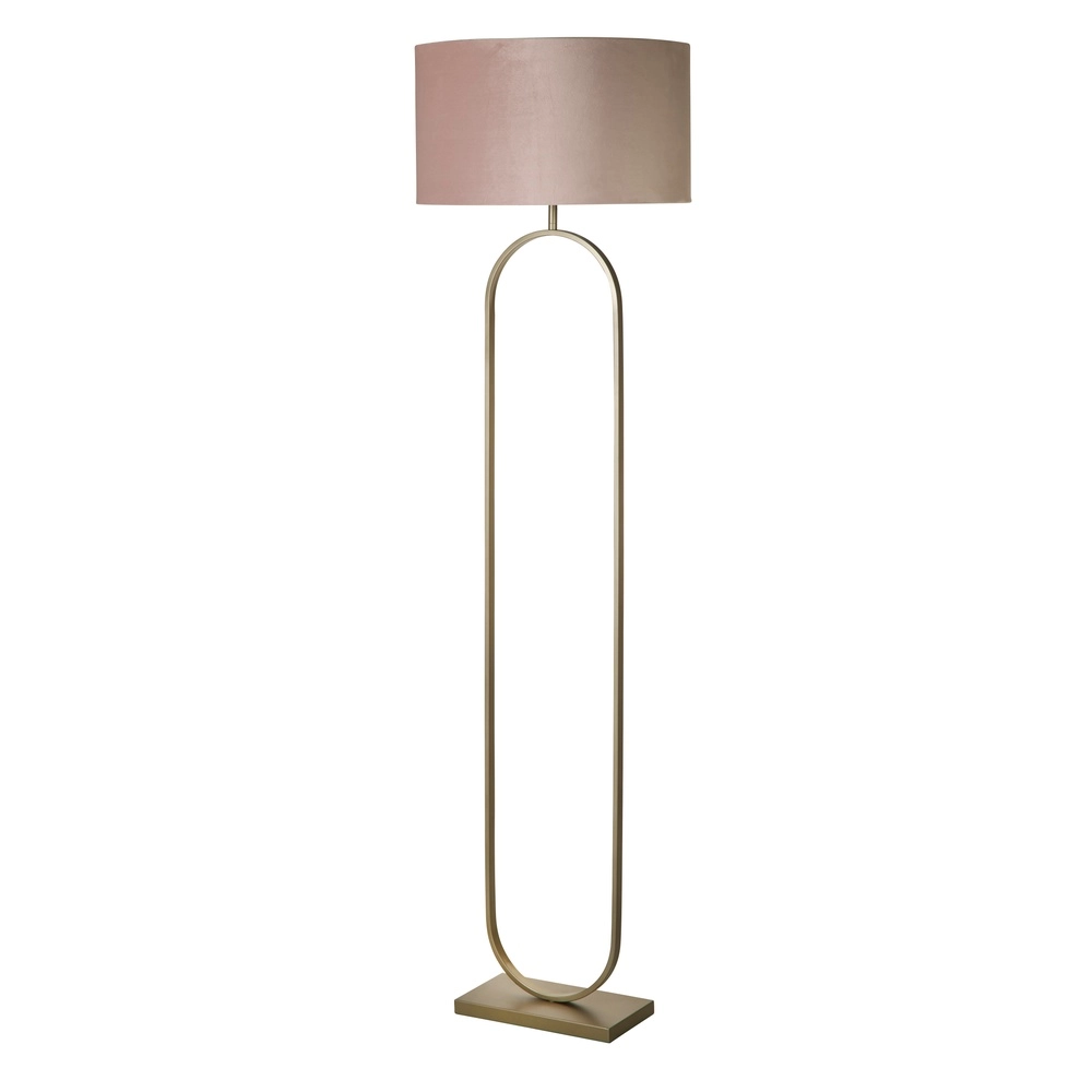Stehlampe Modish Bronze mit rosa Farbton