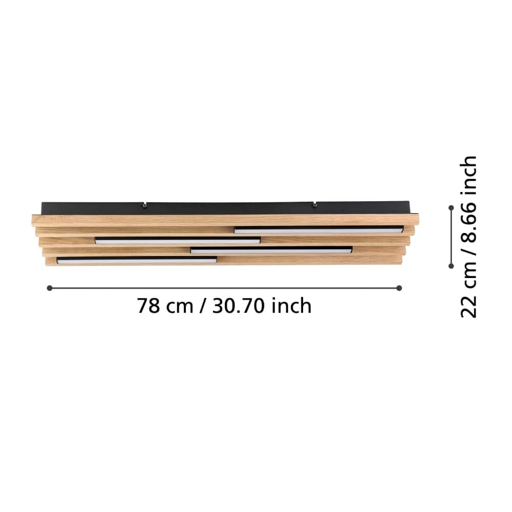 LED-Deckenleuchte aus Holz Marreira 78cm Stars of Light 9002759398996