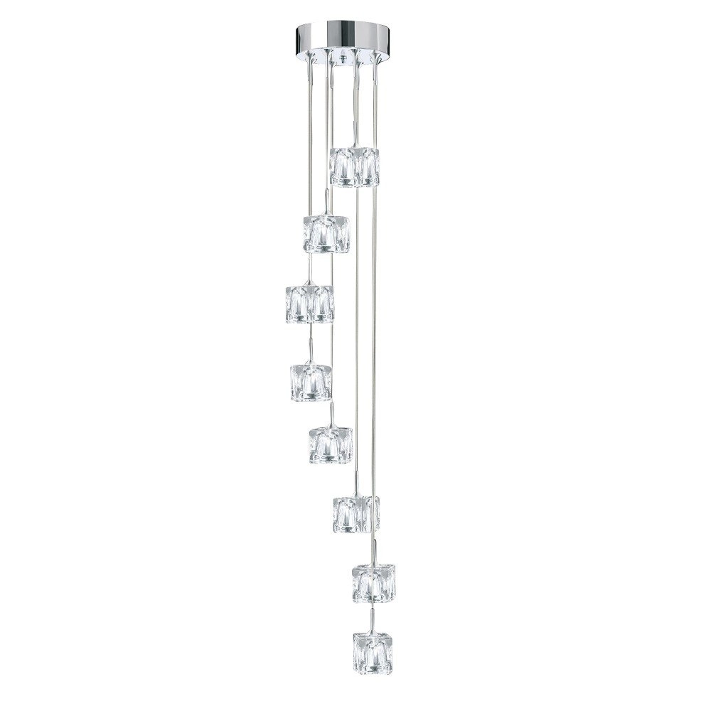 Vide Hängelampe Ice Cube 8x5W - 3000K - 20cm Metallgrau