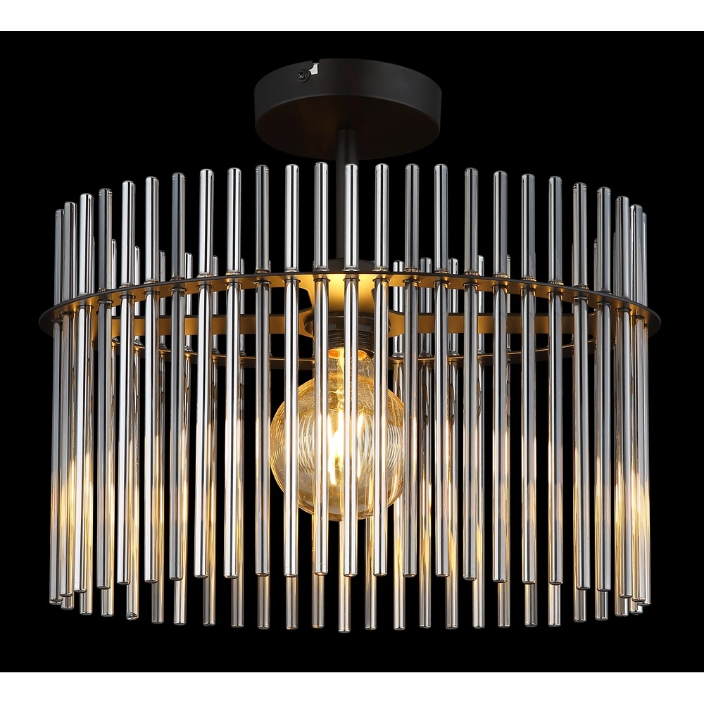 Deckenlampe Gorley Einzelne schwarze mit Glasstäben Globo 9007371525621
