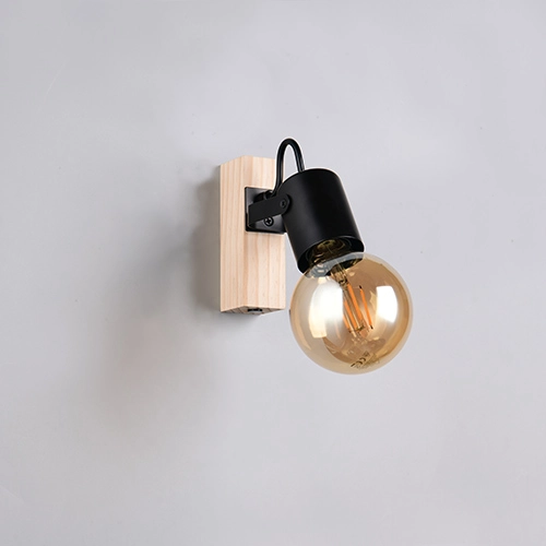 Deckenlampe Lynar Schwarz mit Holz Trio 4017807670684