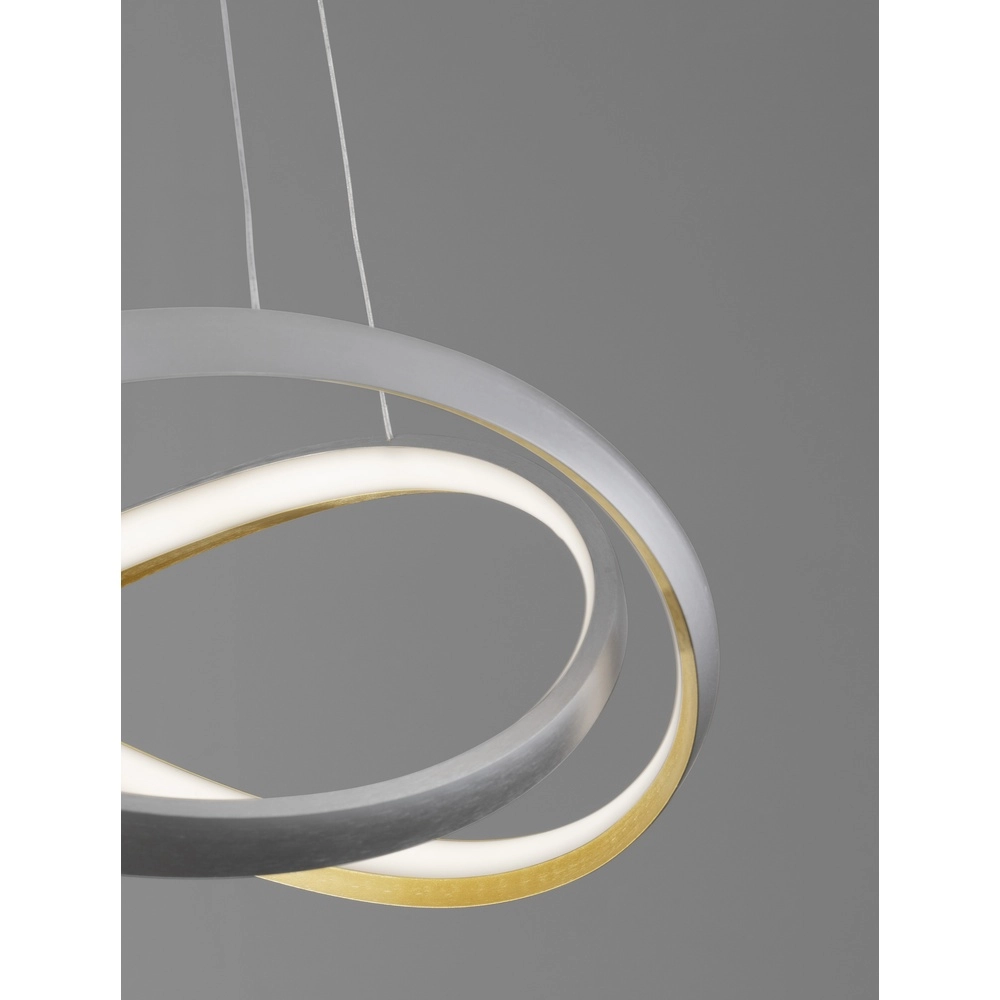 Design-Pendelleuchte Odrey silbergrau mit gold Lyora 5212017444745