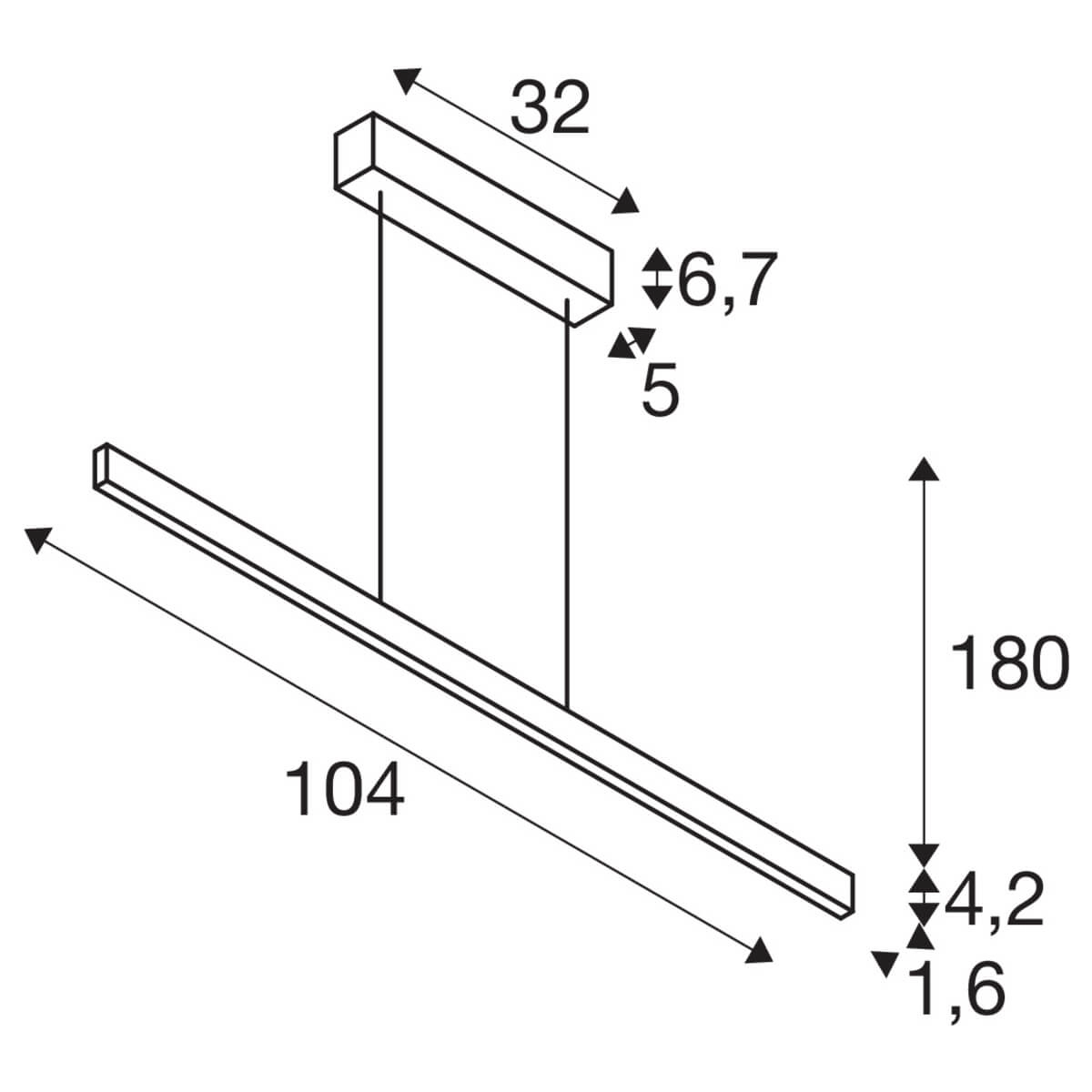 Büro-Hängelampe One Linear 2x10w Led 104cm weiß SLV 4024163262675