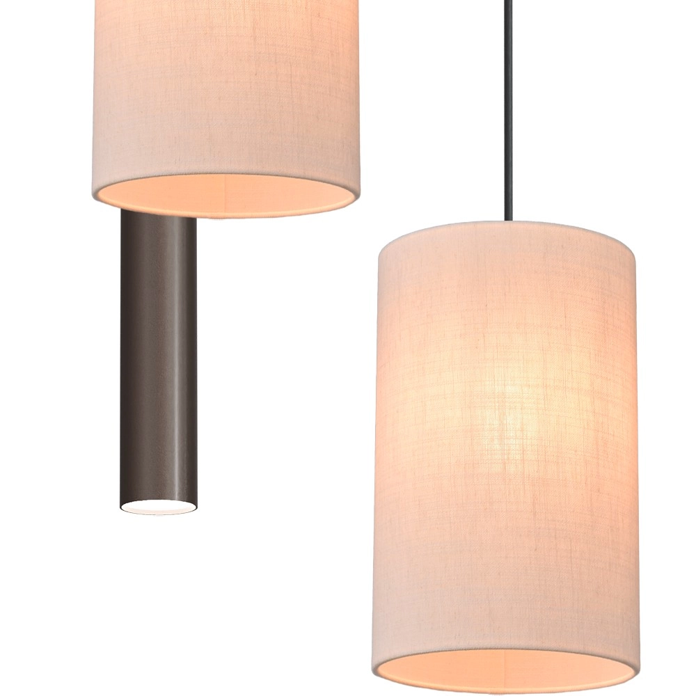 3-Licht Pendellampe Lisbourg Kakao mit cremefarbener Kappe Masterlight