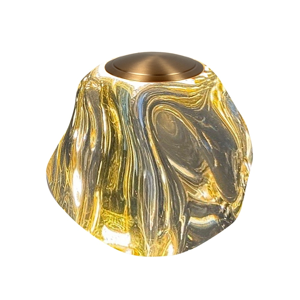 Tischlampe Melina schwarz mit braunem Glas einzeln