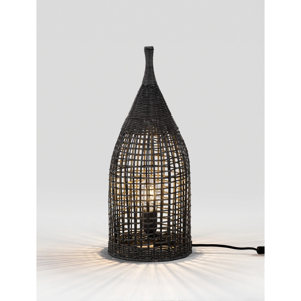 Böhmische Stehleuchte Naos Rattan 54,5H schwarz