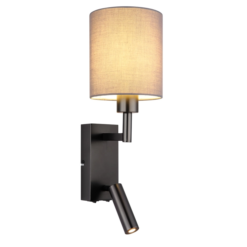 Nachttischlampe Zamora Schwarz mit Kappe