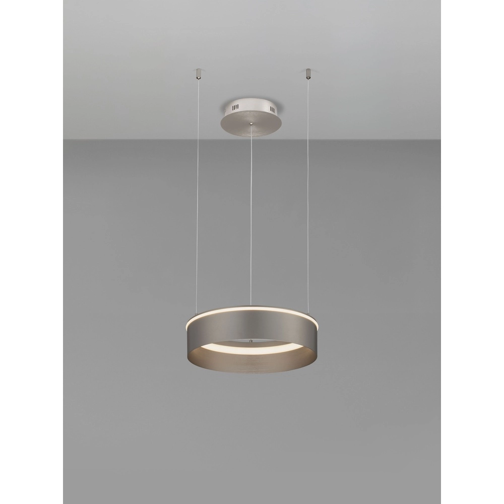 Moderne Pendellampe Olivia Nickel Ø 40 cm Lyora 5212017494207