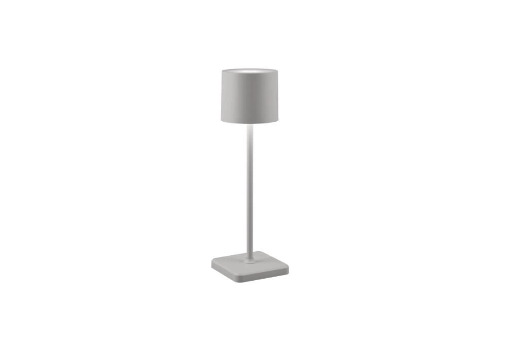 Wiederaufladbare Tischlampe Fernandez draußen grau