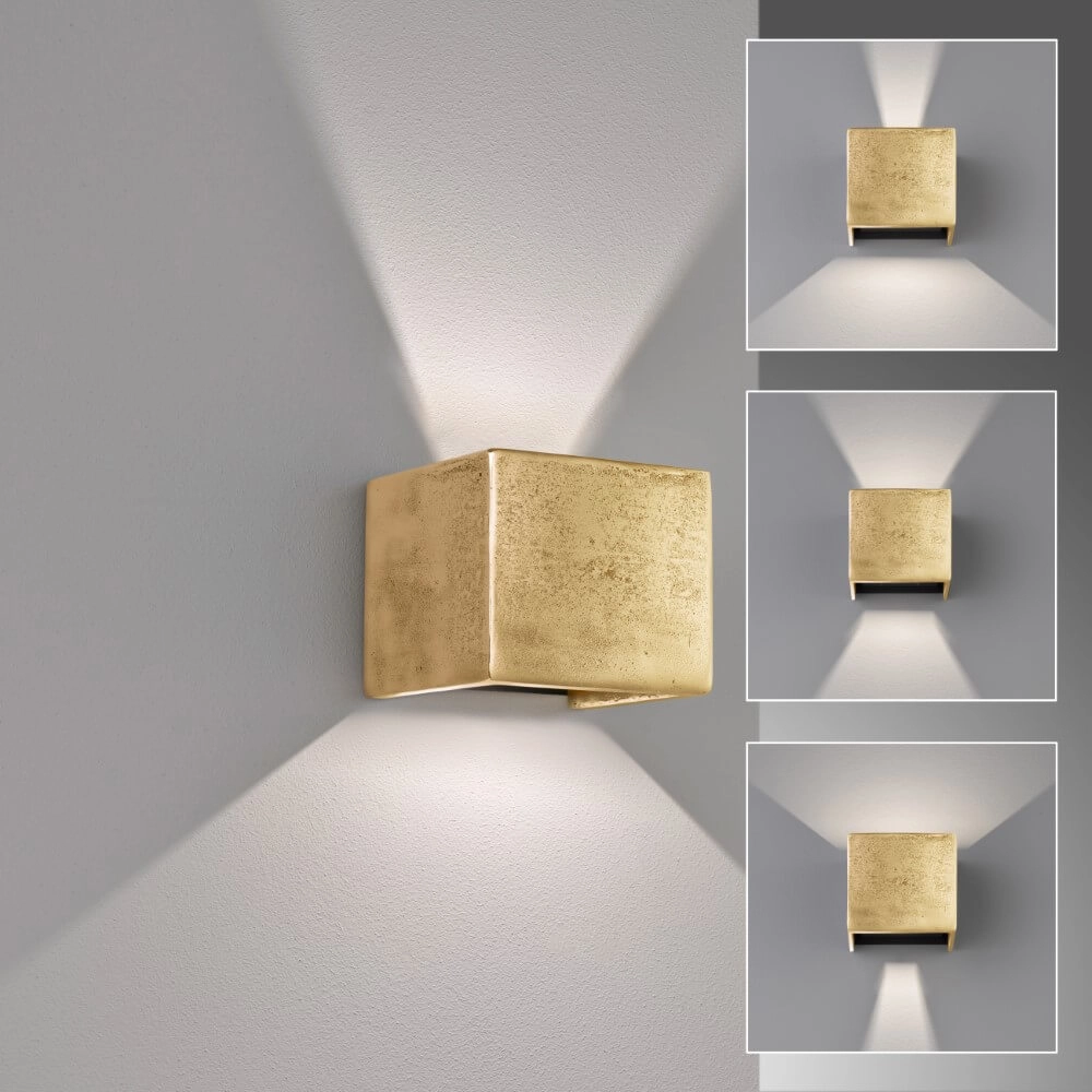 Goldene Wandlampe Cog 12cm x 10cm Fischer & Honsel 4003694305822