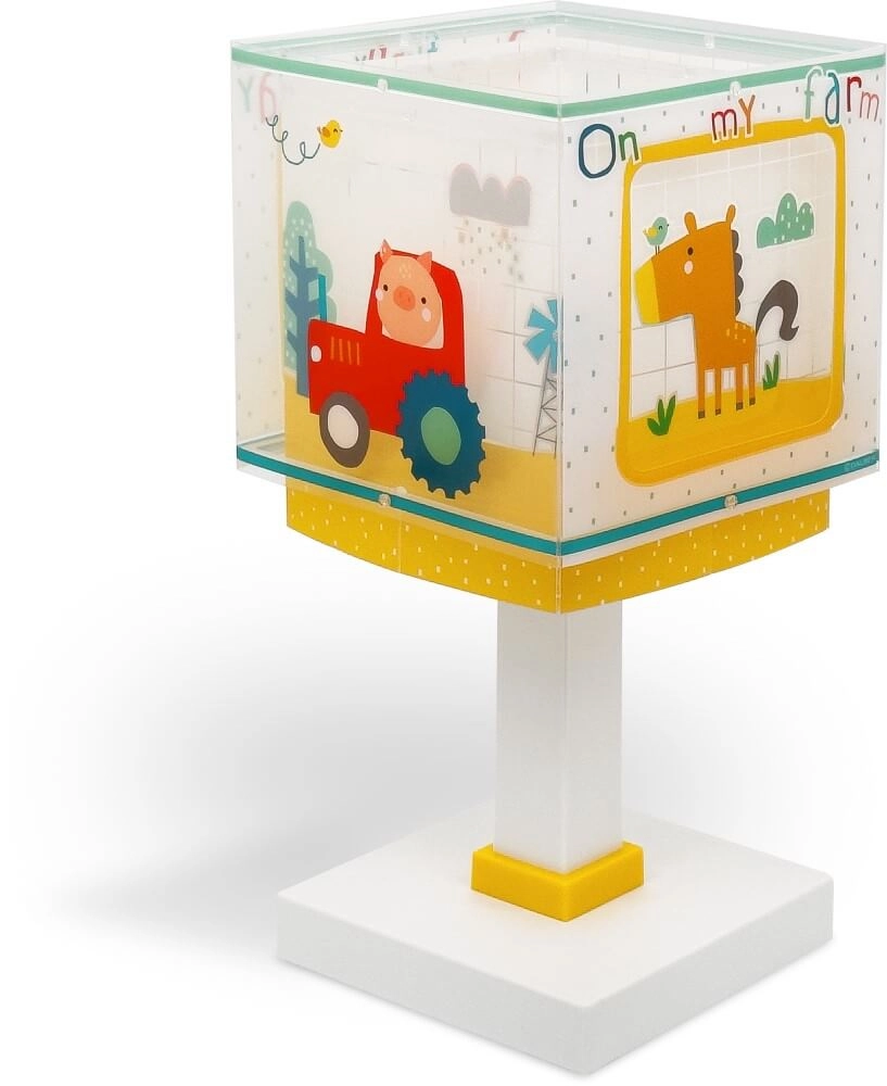 Kinderzimmer-Tischlampe My Farm gelb mit weiß Dalber 8420406634012