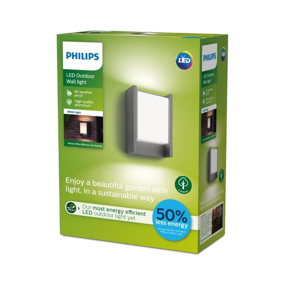 Wandlampe Arbour Anthrazit Philips 8719514490222