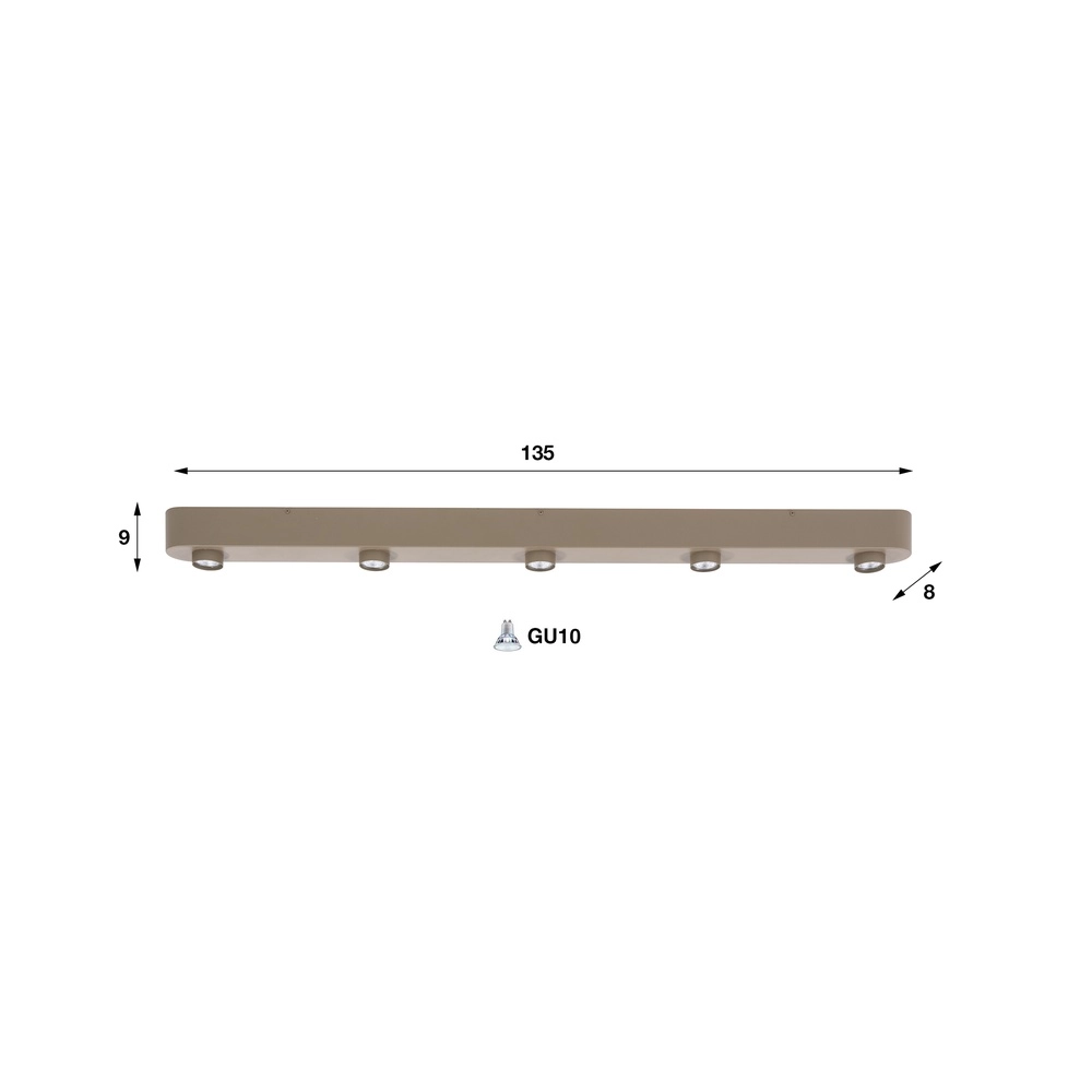 Elegante Deckenlampe Bar 5-hell sandbraun Lyora 8716803514843