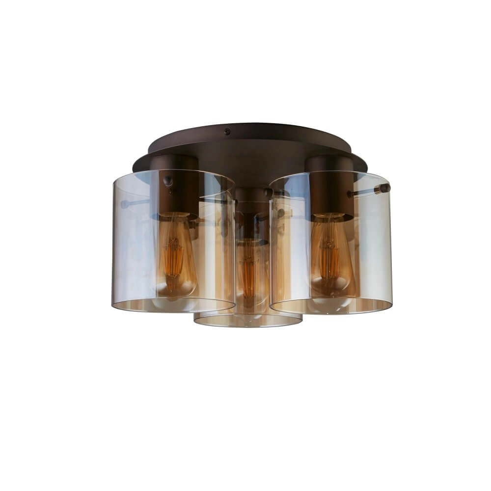 Deckenleuchte 3-flammig Sweden Mokka-Braun Searchlight 5053423271668
