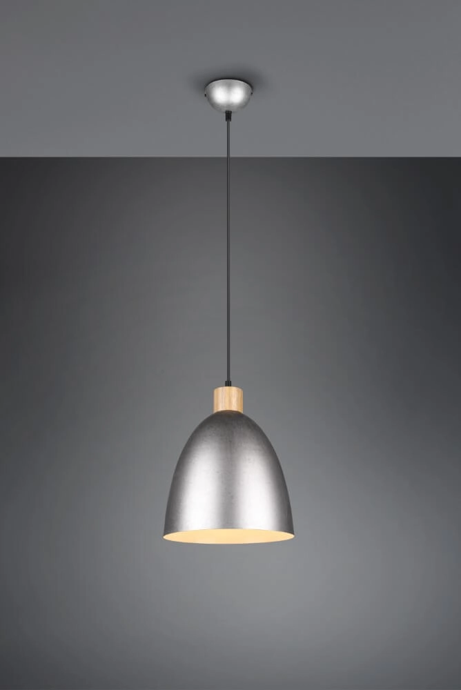 Hängelampe Jagger Edelstahl mit Holzbraun Trio 4017807503203