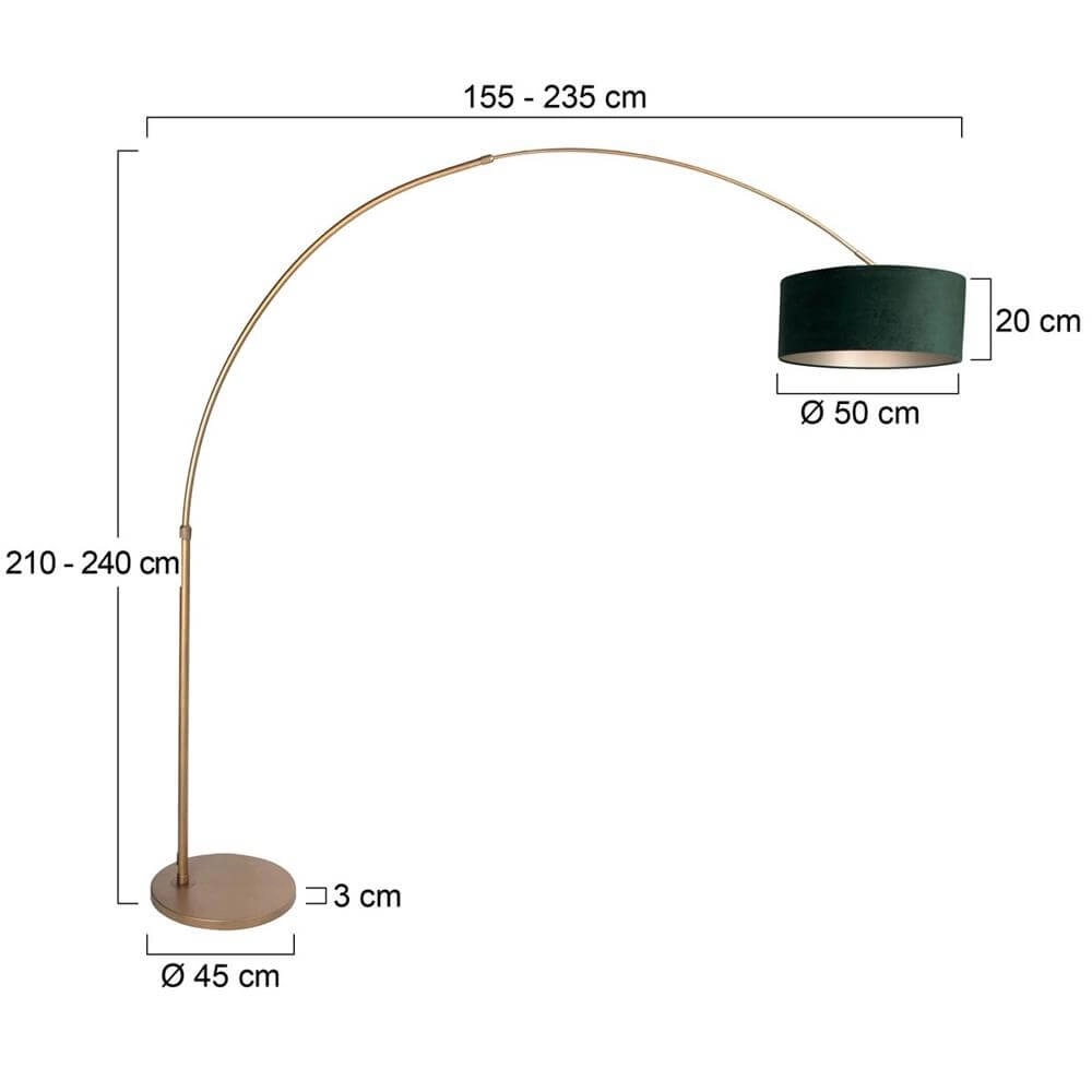 Bogenlampe Sparkled Light Bronze mit grünem Schirm Ø 45cm Steinhauer 8712746179866