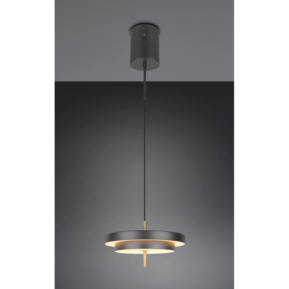 Design-Pendelleuchte Keaton schwarz mit gold Ø 40cm Trio 4017807653366