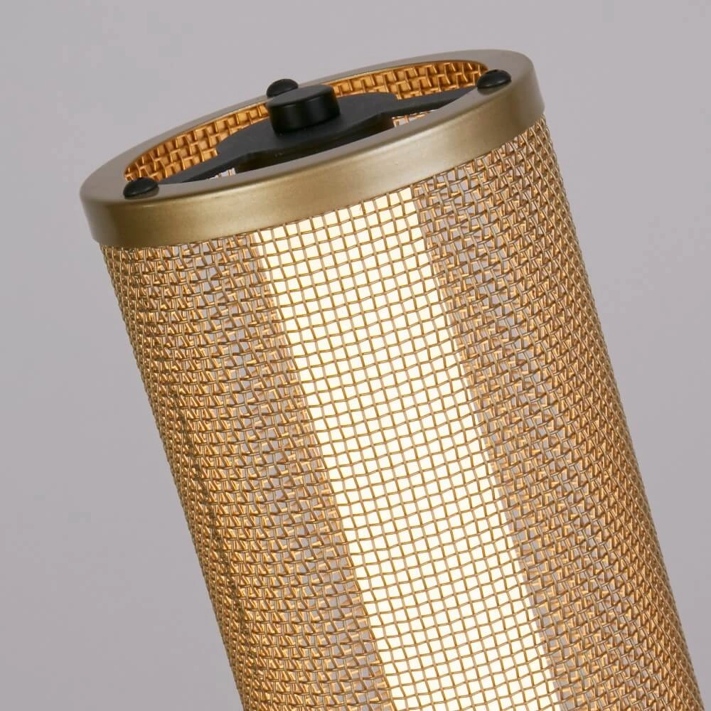Tischlampe Thread Schwarz mit goldenem Mesh Searchlight 5053423273099