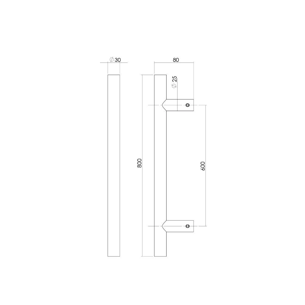 Türgriff T-Form Gripon 80x8cm Edelstahl Intersteel 8714186465028