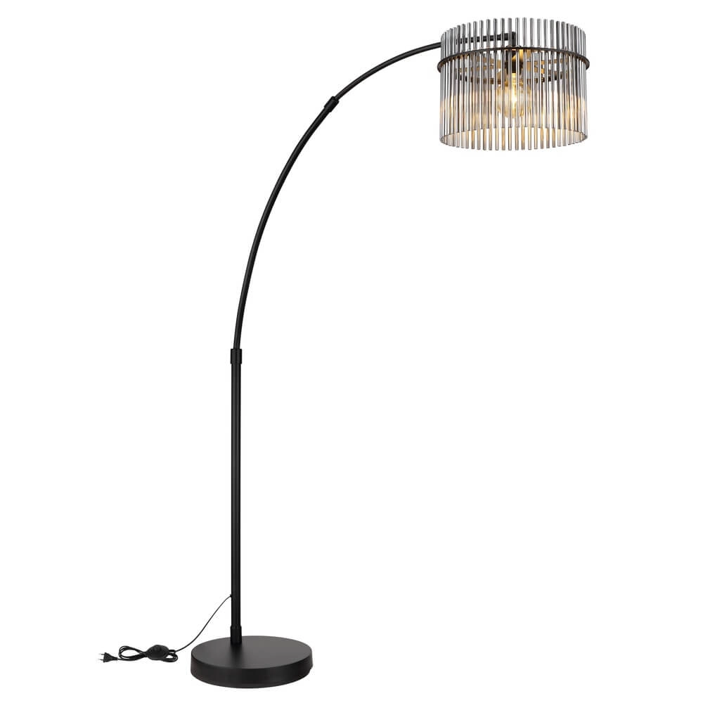 Schwarze Stehleuchte Gorley mit Rauchglas Globo 9007371471942