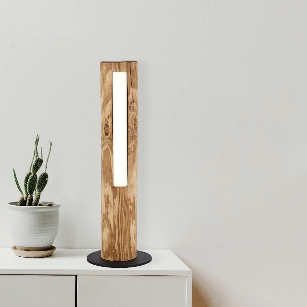 Tischlampe aus Holz Odun 46cm hoch Brilliant 4004353393532