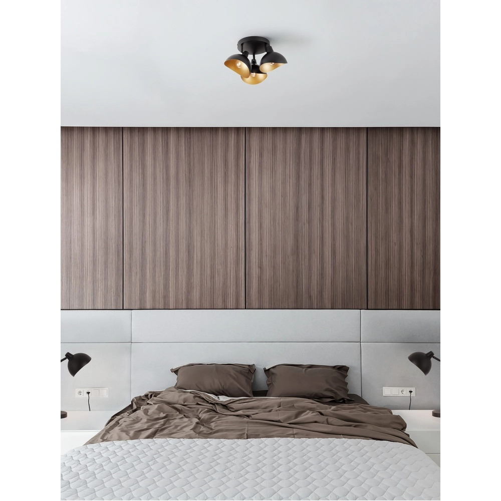 Deckenlampe Geti S schwarz mit goldener Innenseite Lyora 5212017436429