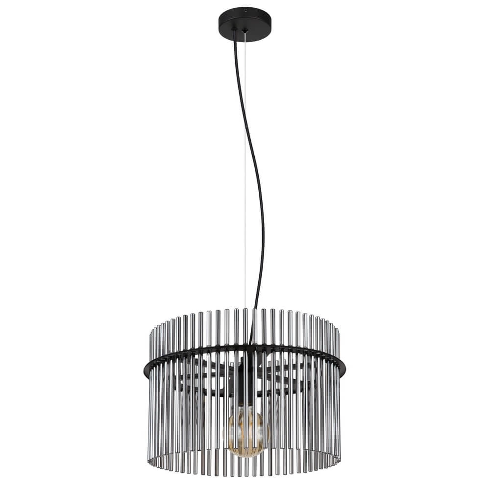 Schwarze Pendelleuchte Gorley mit Rauchglas Ø 40cm Globo 9007371445189