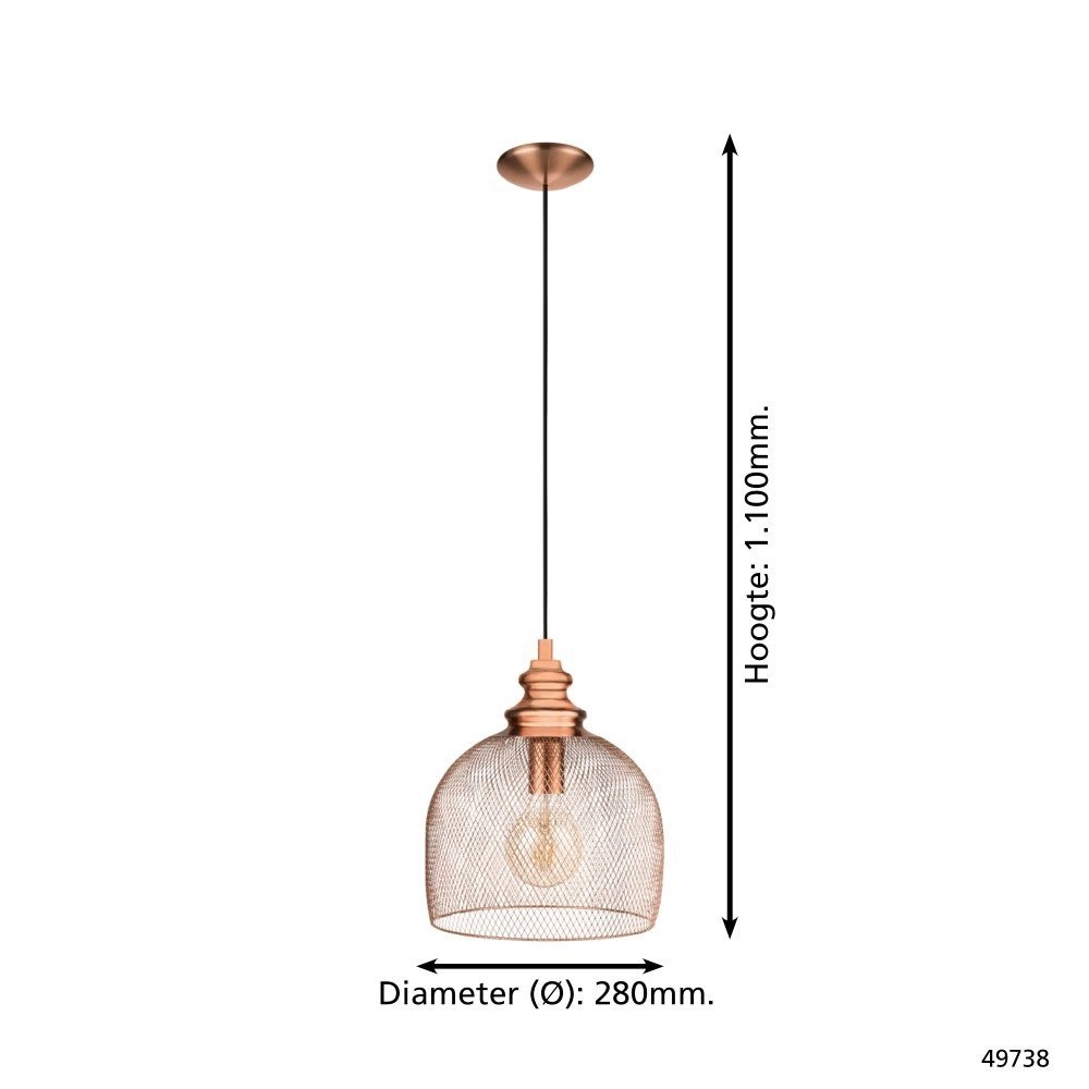 Pendelleuchte Straiton 28cm 28 cm roter Käufer Eglo 9002759497385