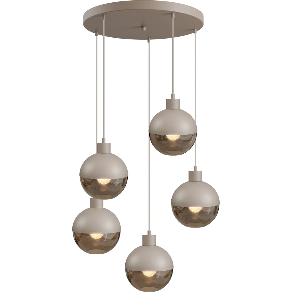 Design-Pendellampe Opera 5-Licht beige Terra Ø 50cm