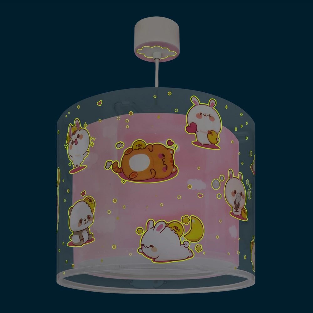 Kinder-Pendelleuchte Kawaii Friends Pinkes Leuchten im Dunkeln Dalber 8420406002699