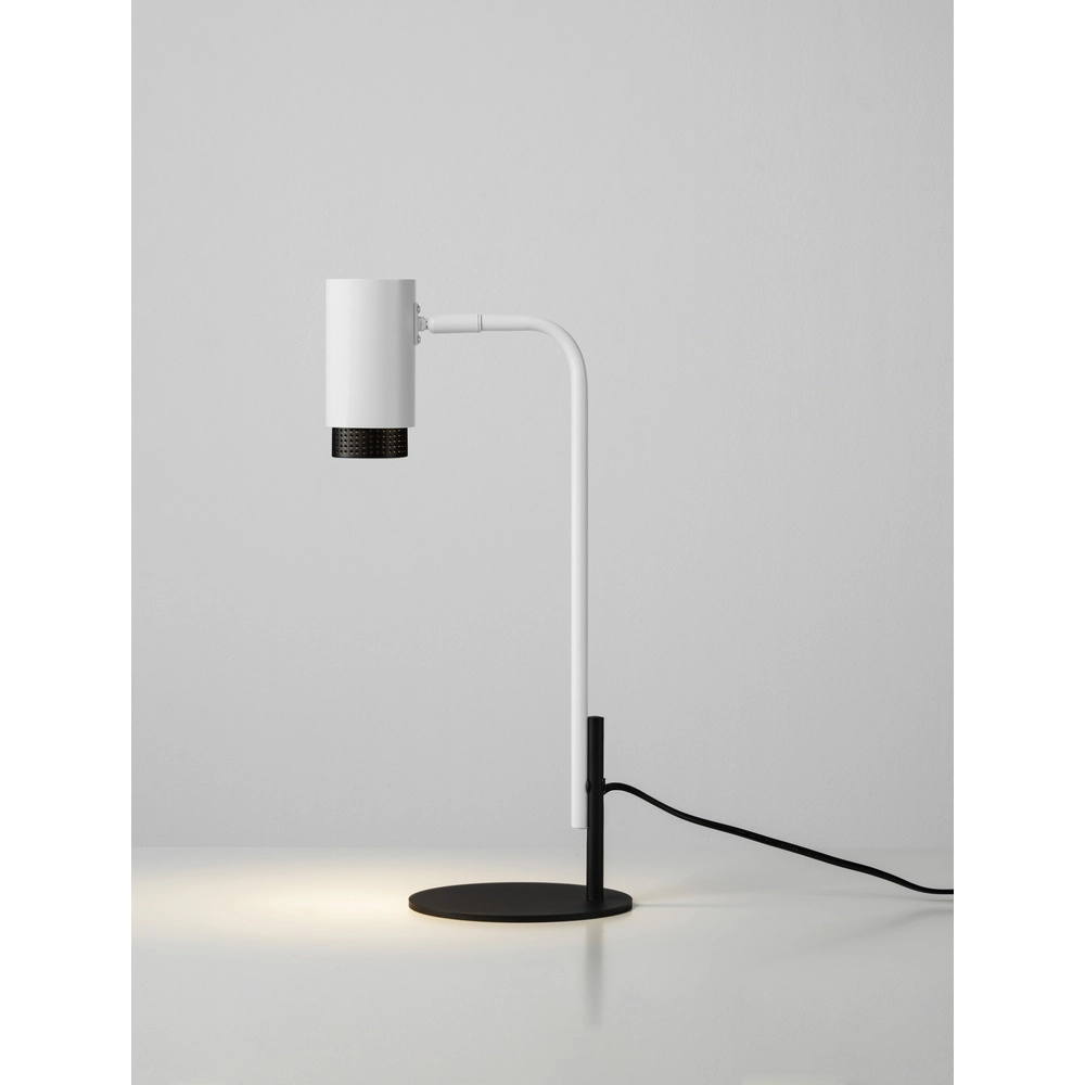 Schreibtischlampe Nessi weiß mit schwarz