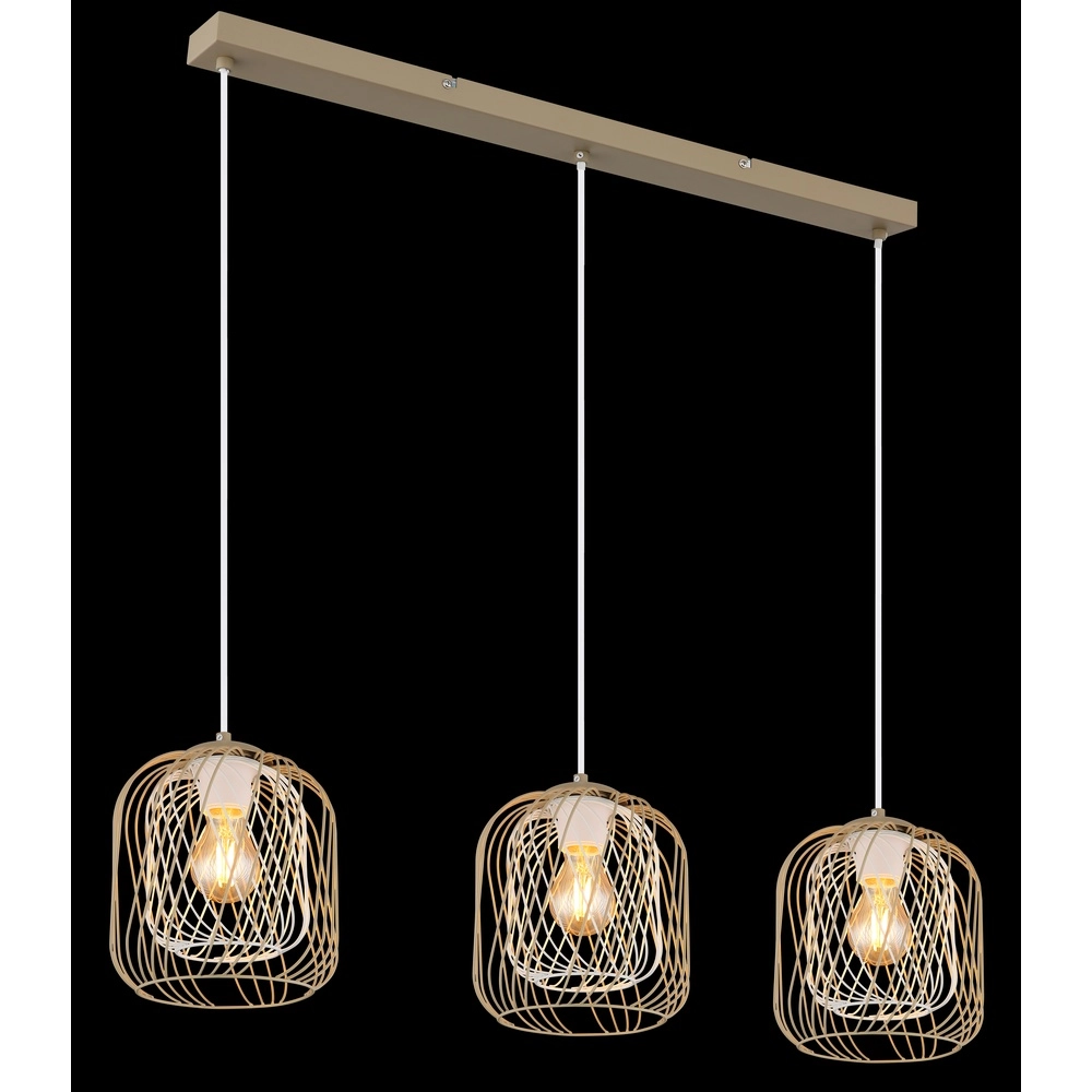 3-flammige Pendelleuchte Dichti sandbraun Globo 9007371533350