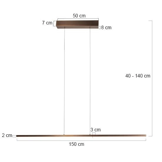 Bronzene Pendellampe Bande 150-cm-Design Steinhauer 8712746180954