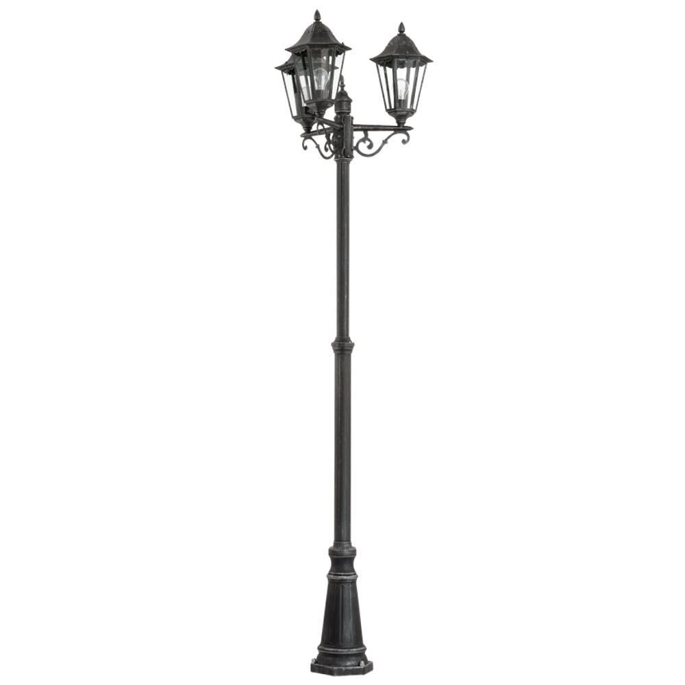 Sockellampe Navedo 3-leichter schwarzes silber