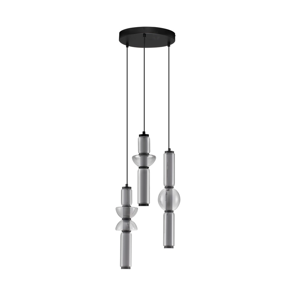 Design-Pendelleuchte Ulon 3-flammiges Rauchglas Lyora 5212017474193
