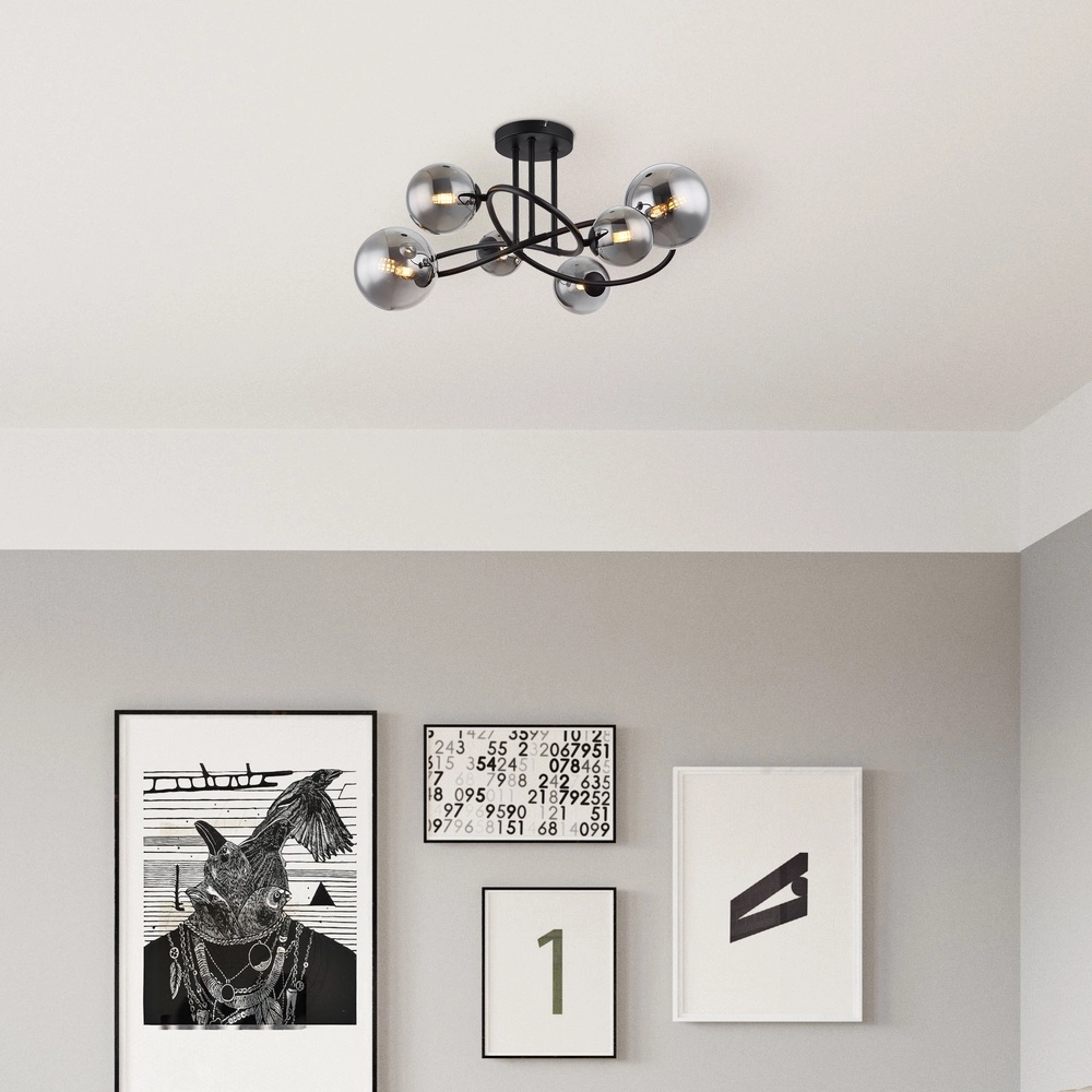 Schwarze Deckenlampe Riha Konstruktion Globo 9007371448807