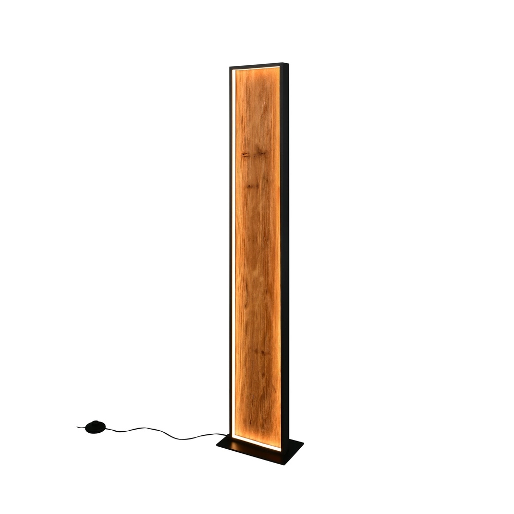 Design-Stehleuchte Kalea schwarz mit Holz