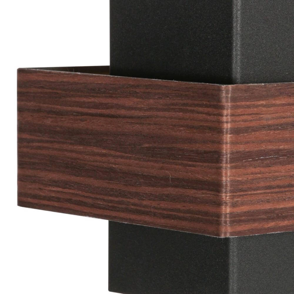 Wandleuchte Muro schwarz mit Holz S Steinhauer 8712746177749