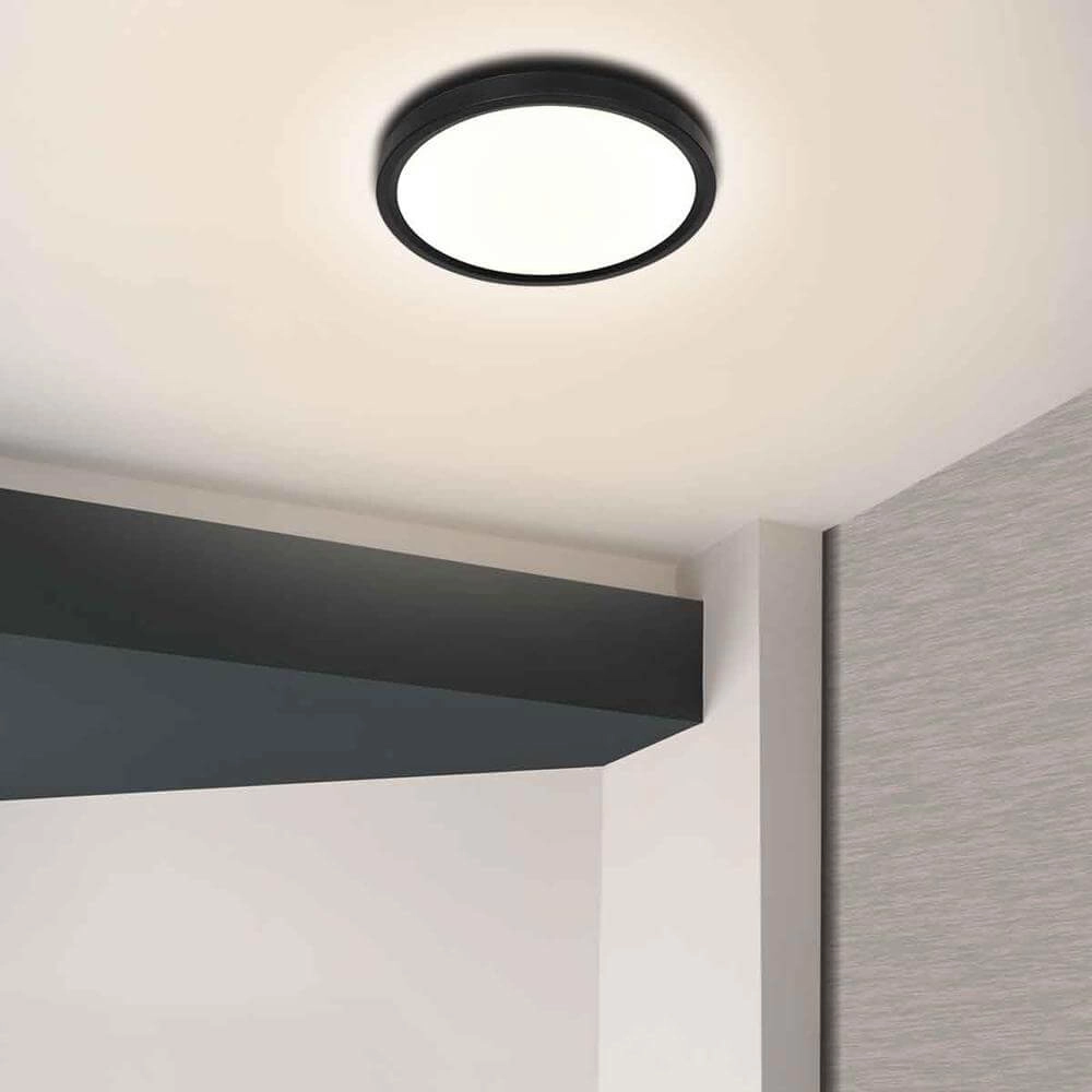 Schwarze Deckenleuchte Walcie Ø 30cm Steinhauer 8712746176599