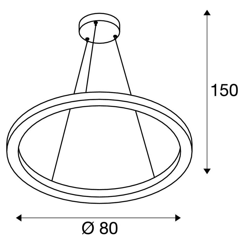 LED Hängelampe One 80 Ø 80 cm dimmbare schwarz SLV 4024163231053