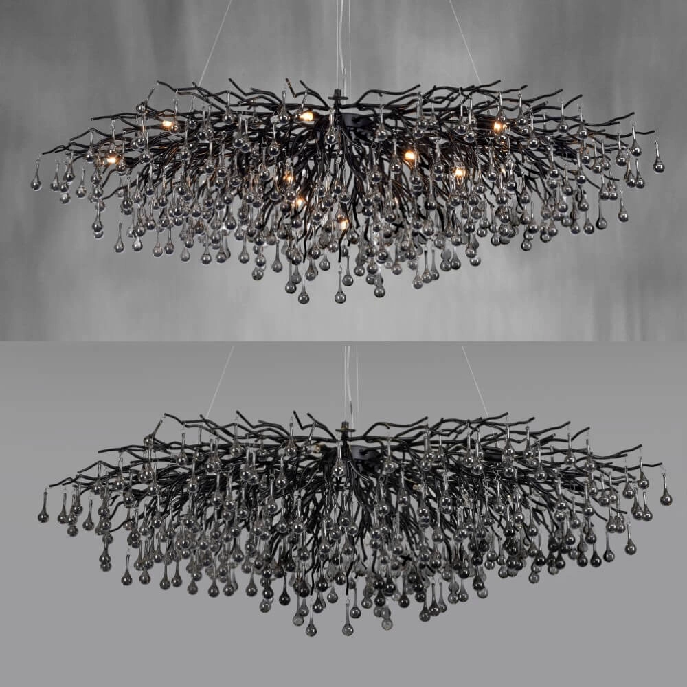 Großer Kronleuchter Icicle Schwarz Paul Neuhaus 4012248377543