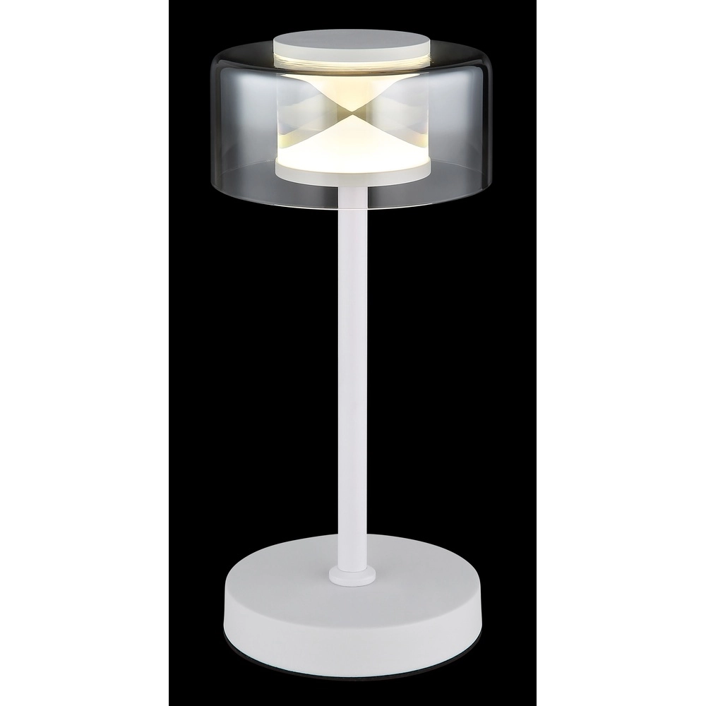 Design-Tischlampe Belinda weiß mit Rauchglas Globo 9007371575367