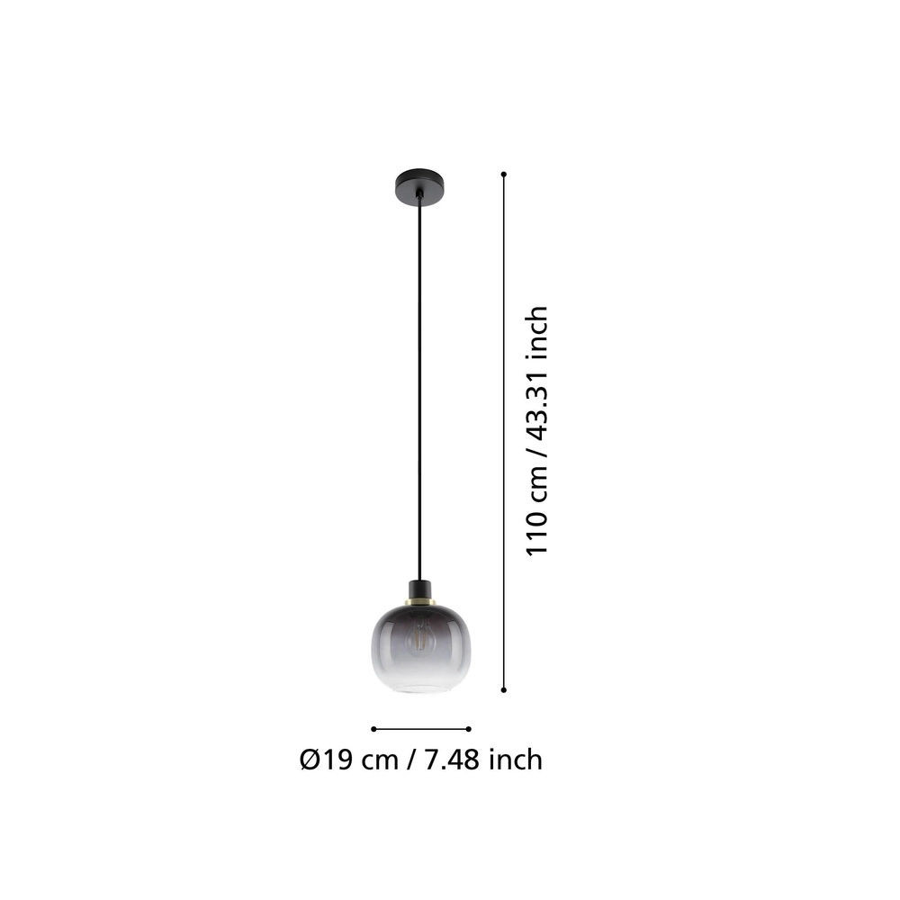 Glas-Pendellampe Oilella Ø 19cm – Rauchglas Eglo 9002759996161