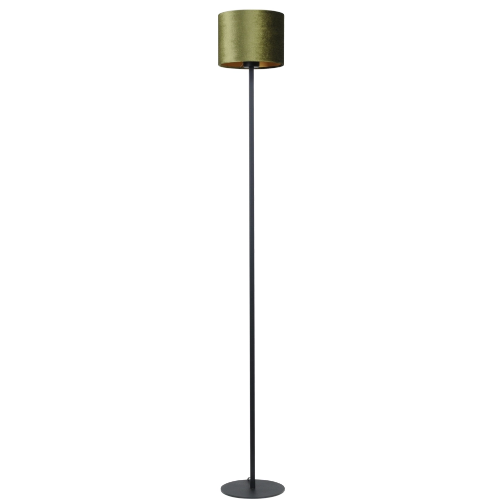 Schwarze Stehlampe Venus 150cm mit olivgrünem Lampenschirm Masterlight 8718121204222