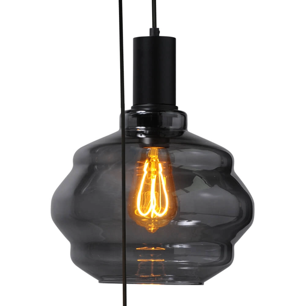 5-flammige Loft-Hängelampe - Schwarz - Porto mit Ballgläsern Masterlight 8718121271279