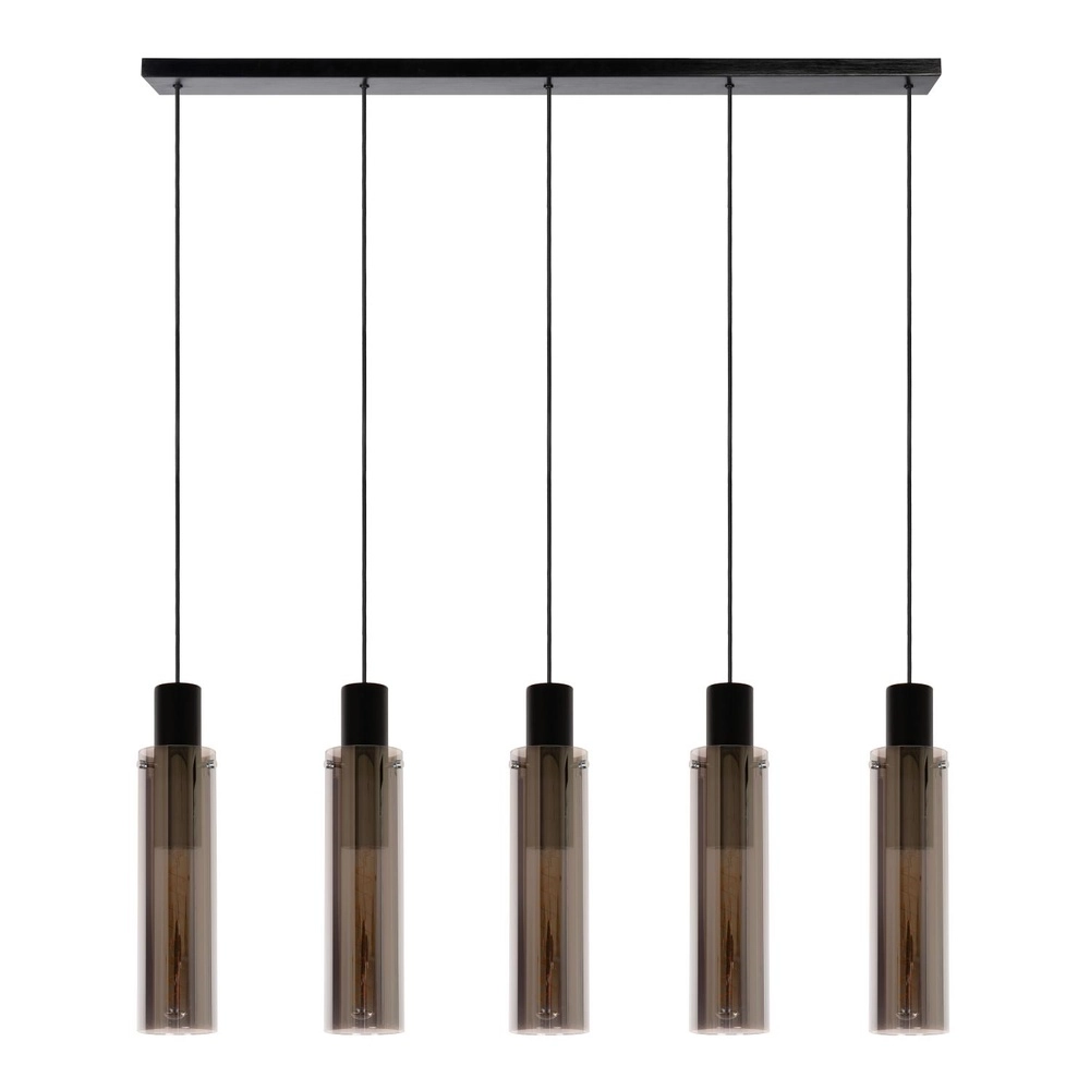 5-Licht Pendellampe Orlando Rauchglas