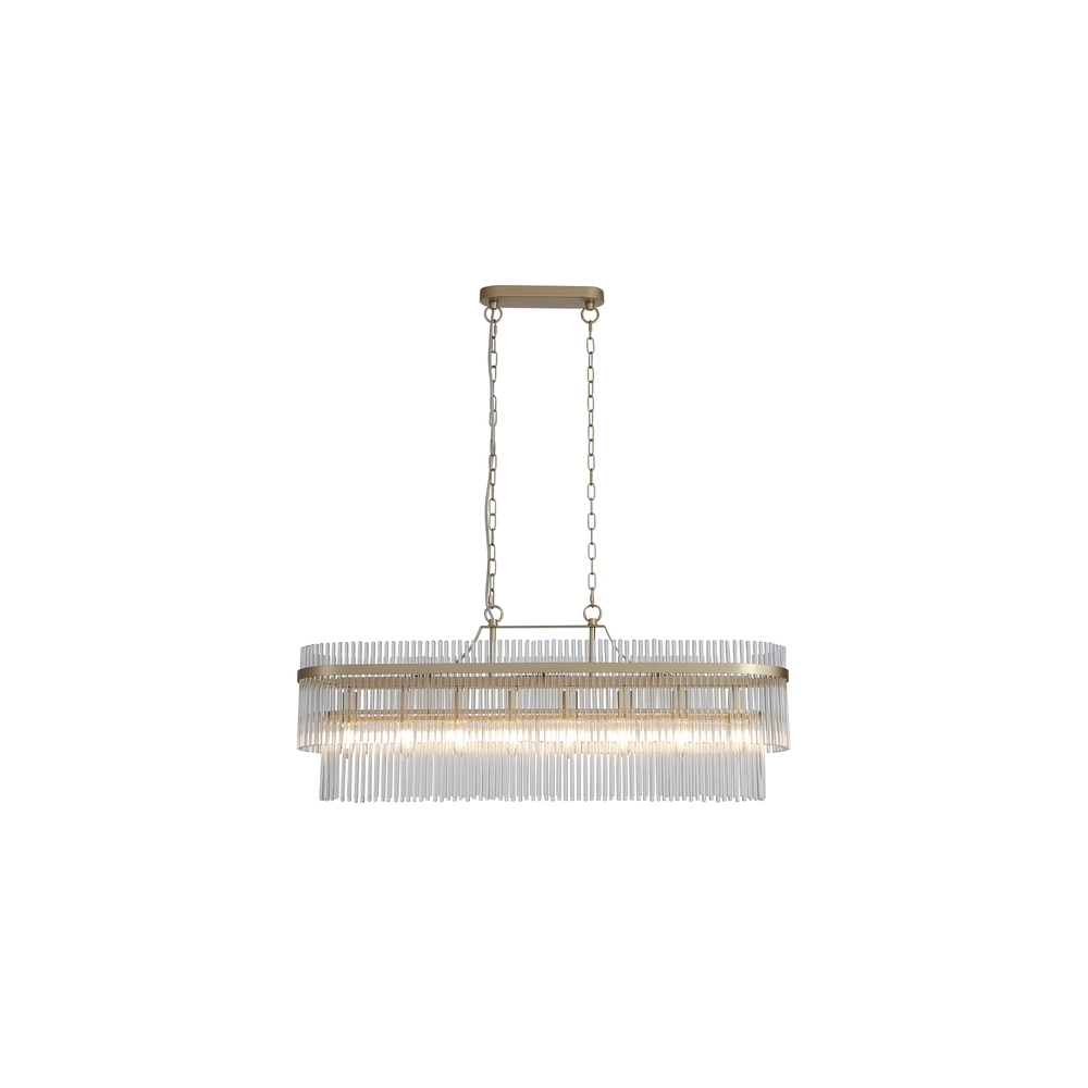 Pendelleuchte Lara Gold mit Klarglas oval