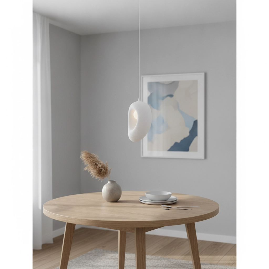 Natürliche Pendelleuchte Tempus weiß 30cm