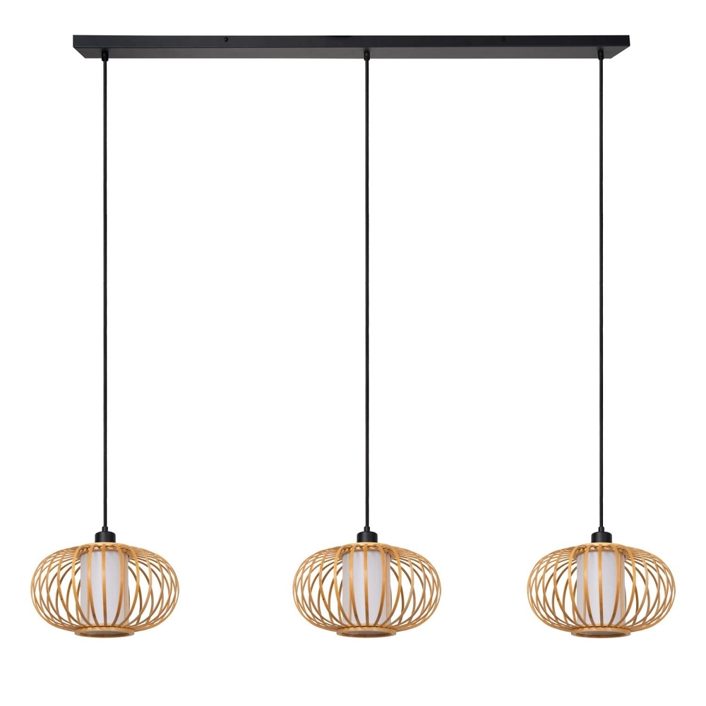 Pendellampe Thuline 3-Licht Holz-Look